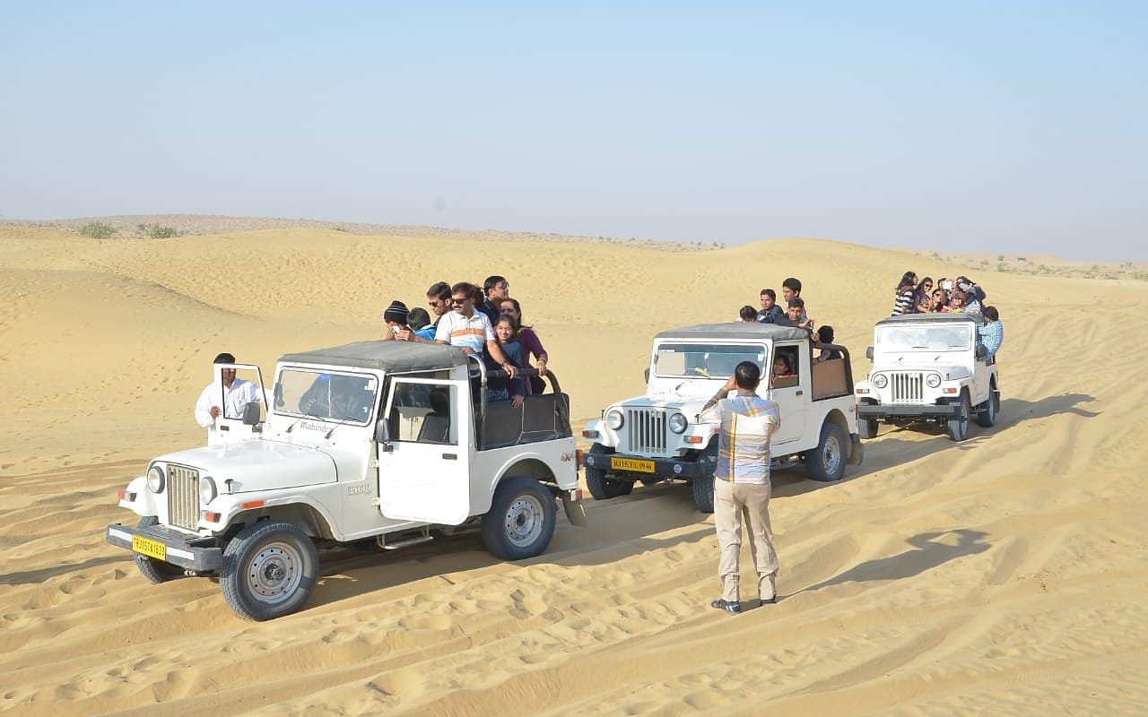 Group enjoying dune bashing