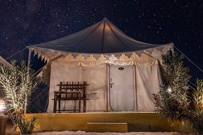 Luxury camp at night